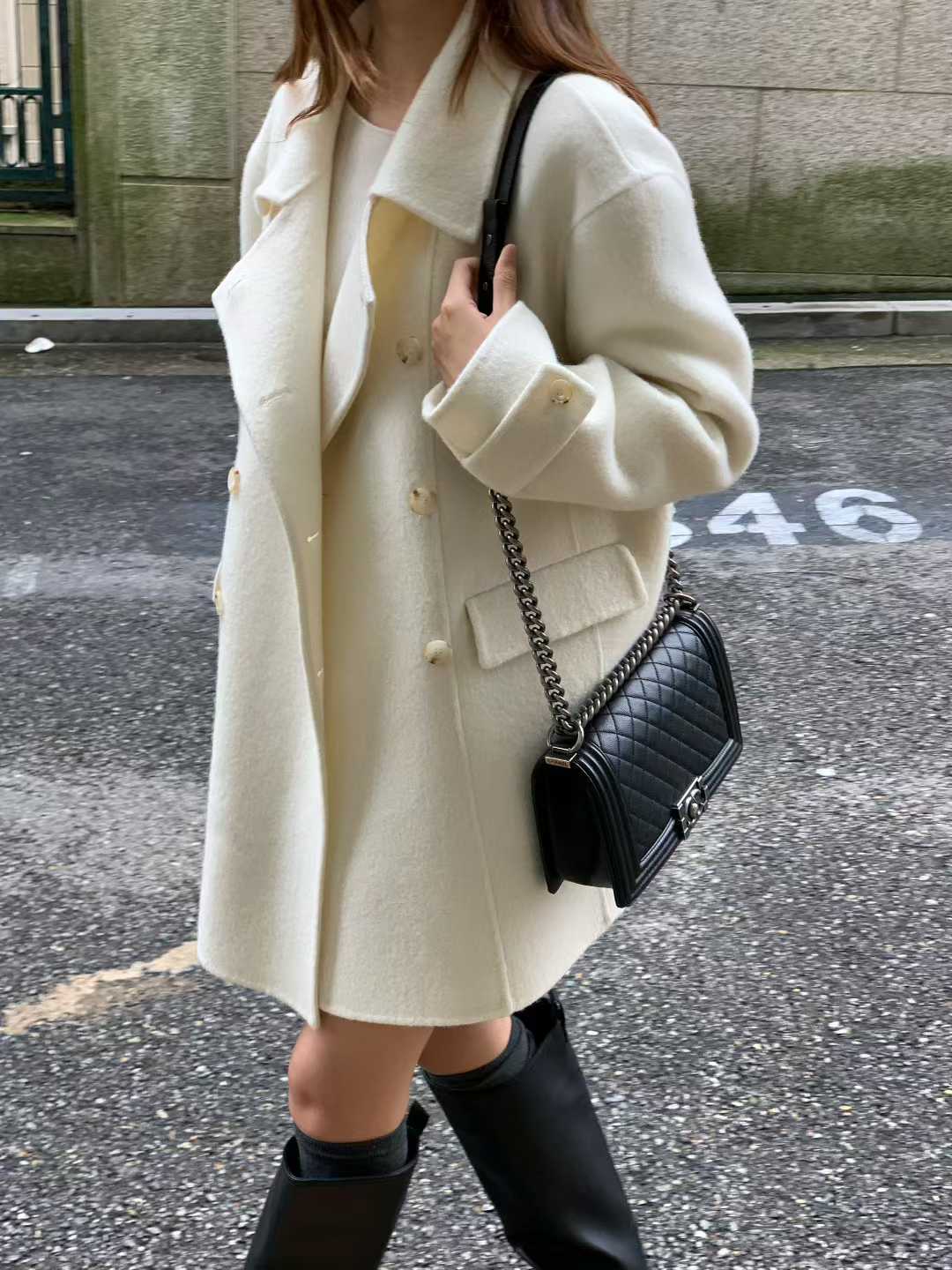 B119.大V家90%WOOL名媛手工大衣