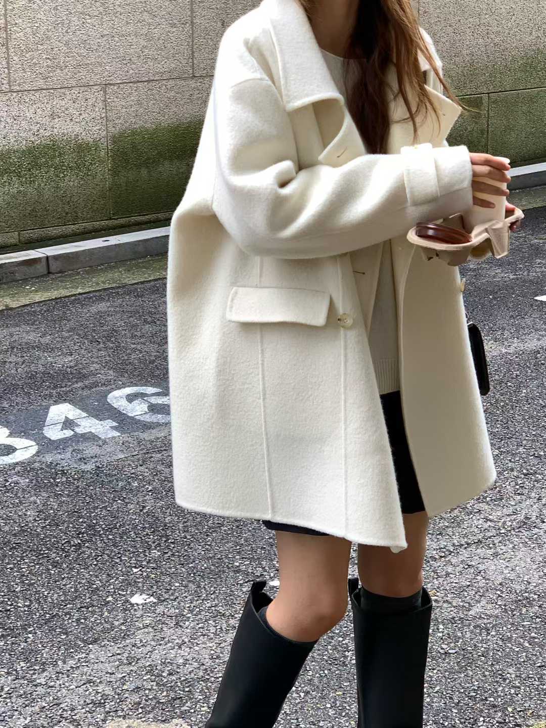 B119.大V家90%WOOL名媛手工大衣