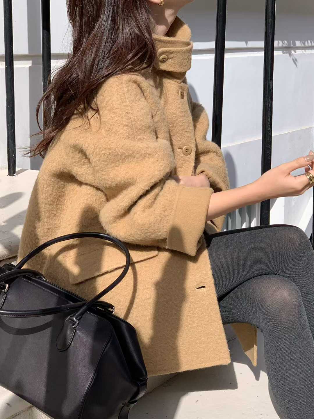 B20.小V家BABYALPACA領造型中長手工大衣