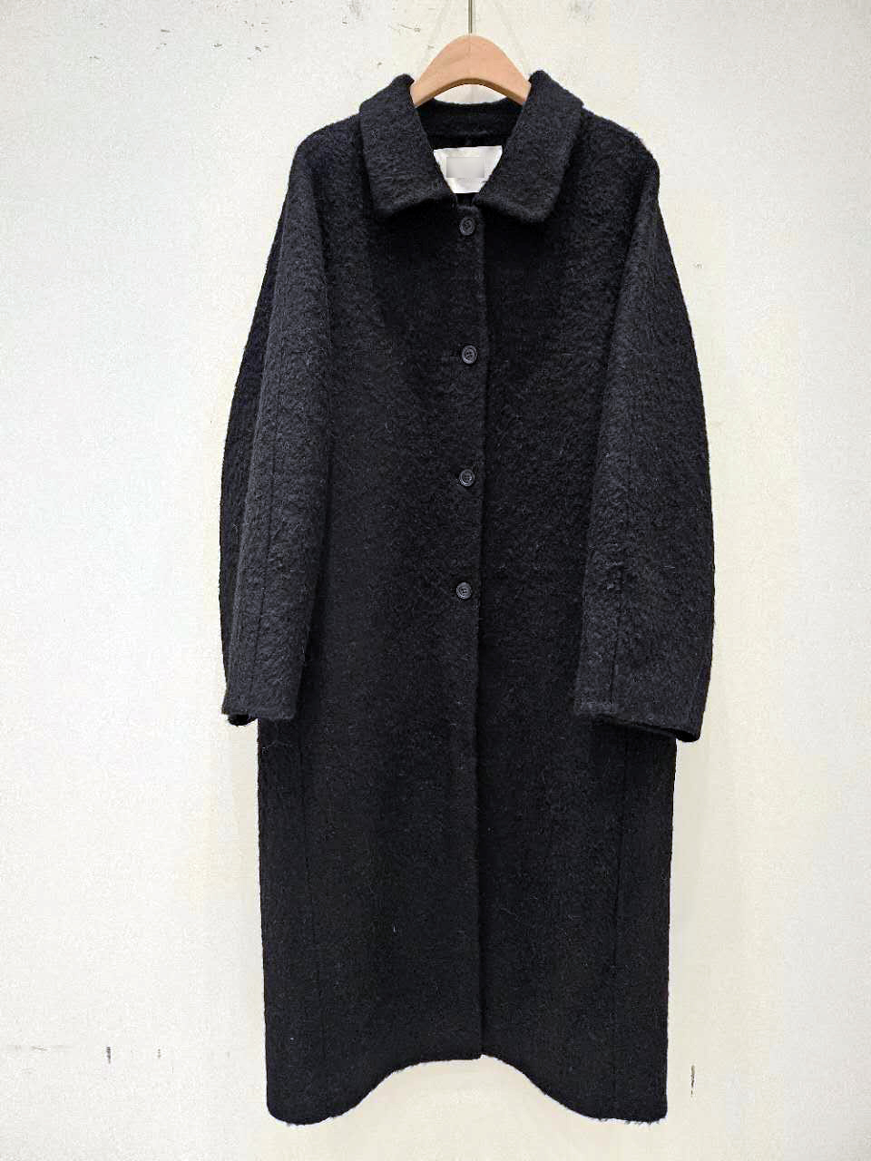 星星家駝羊毛絨感氣質長版大衣