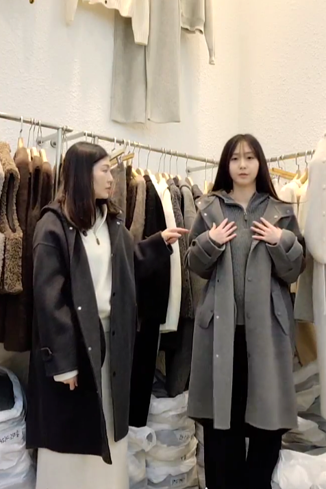 B54.星星家駝羊毛連帽落肩長版大衣