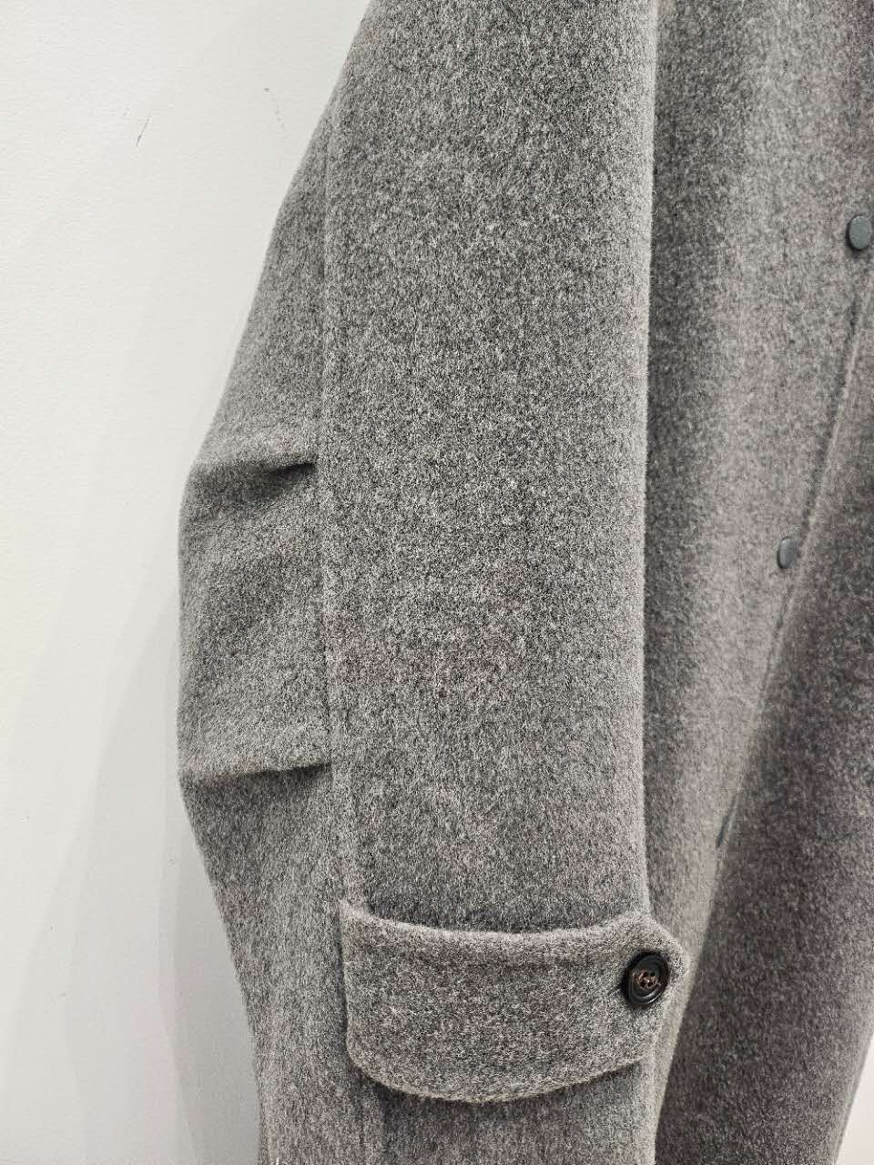 B54.星星家駝羊毛連帽落肩長版大衣