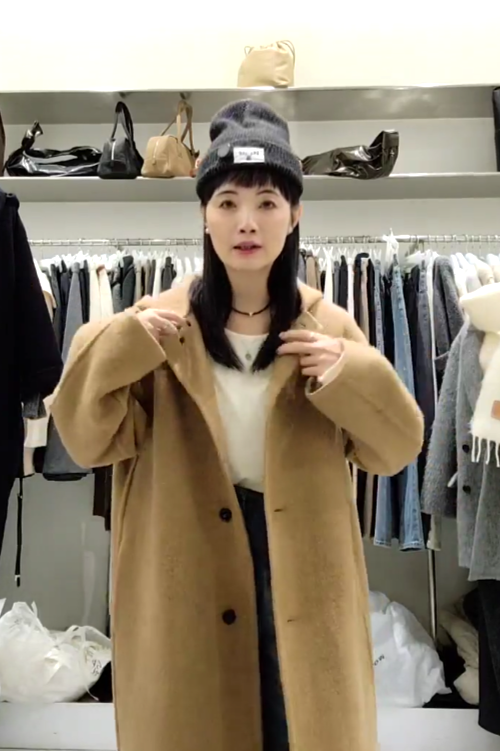 B89.質感家暖意連帽單排釦長版手工大衣