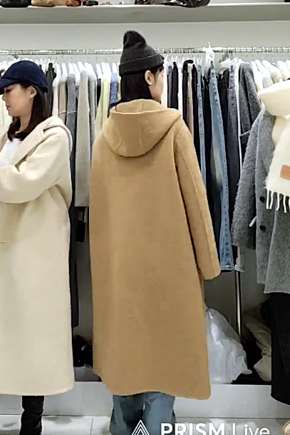 B89.質感家暖意連帽單排釦長版手工大衣