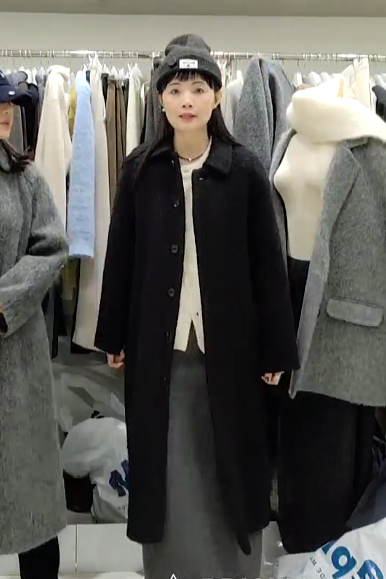 質感家暗門襟長版手工大衣