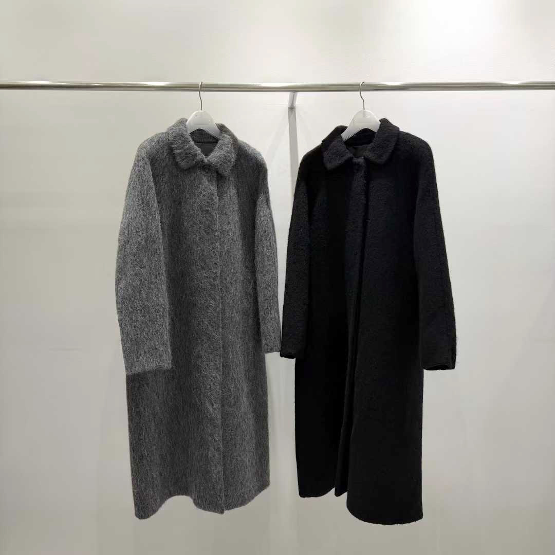 B88.質感家暗門襟長版手工大衣