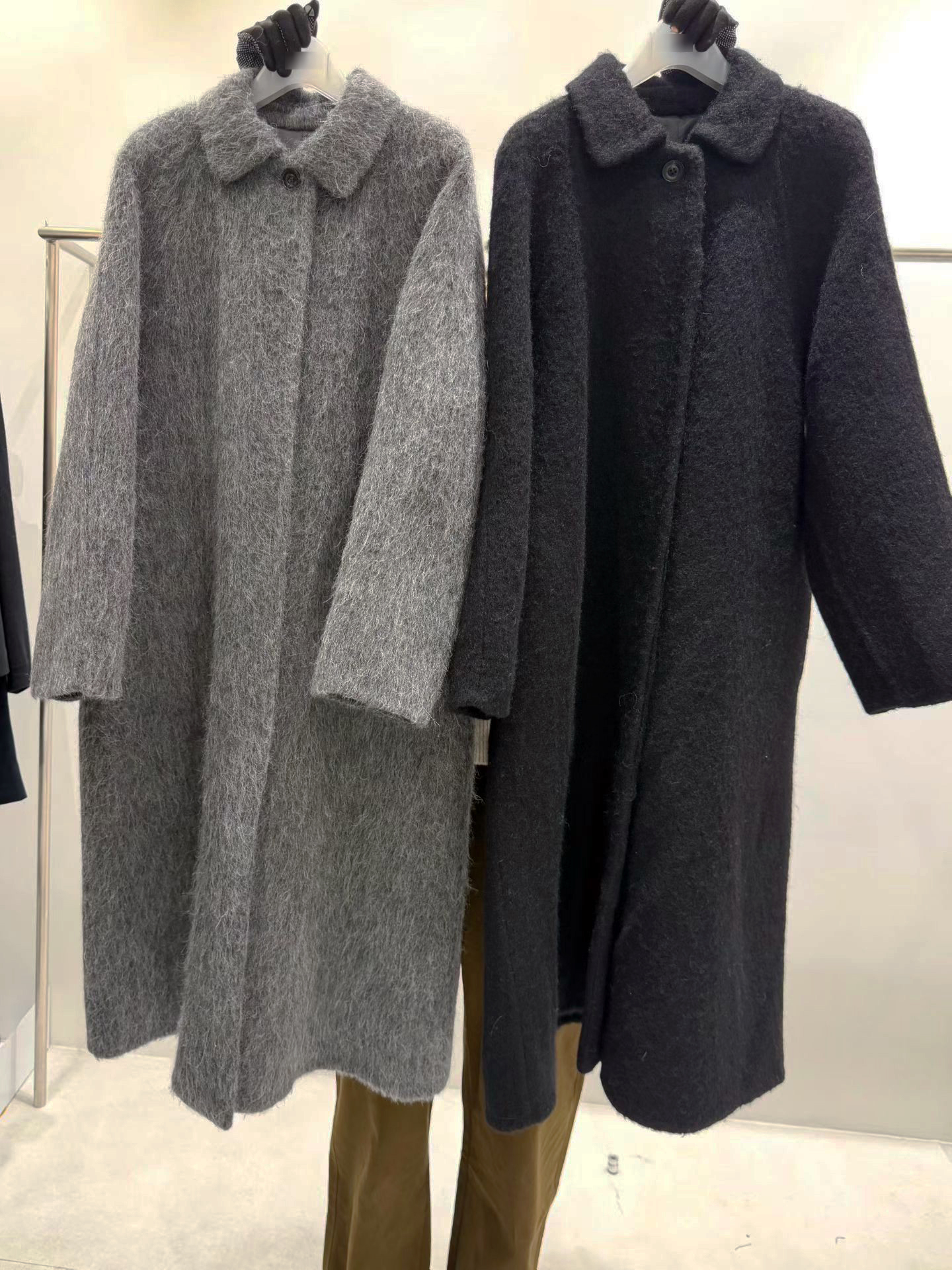 質感家暗門襟長版手工大衣