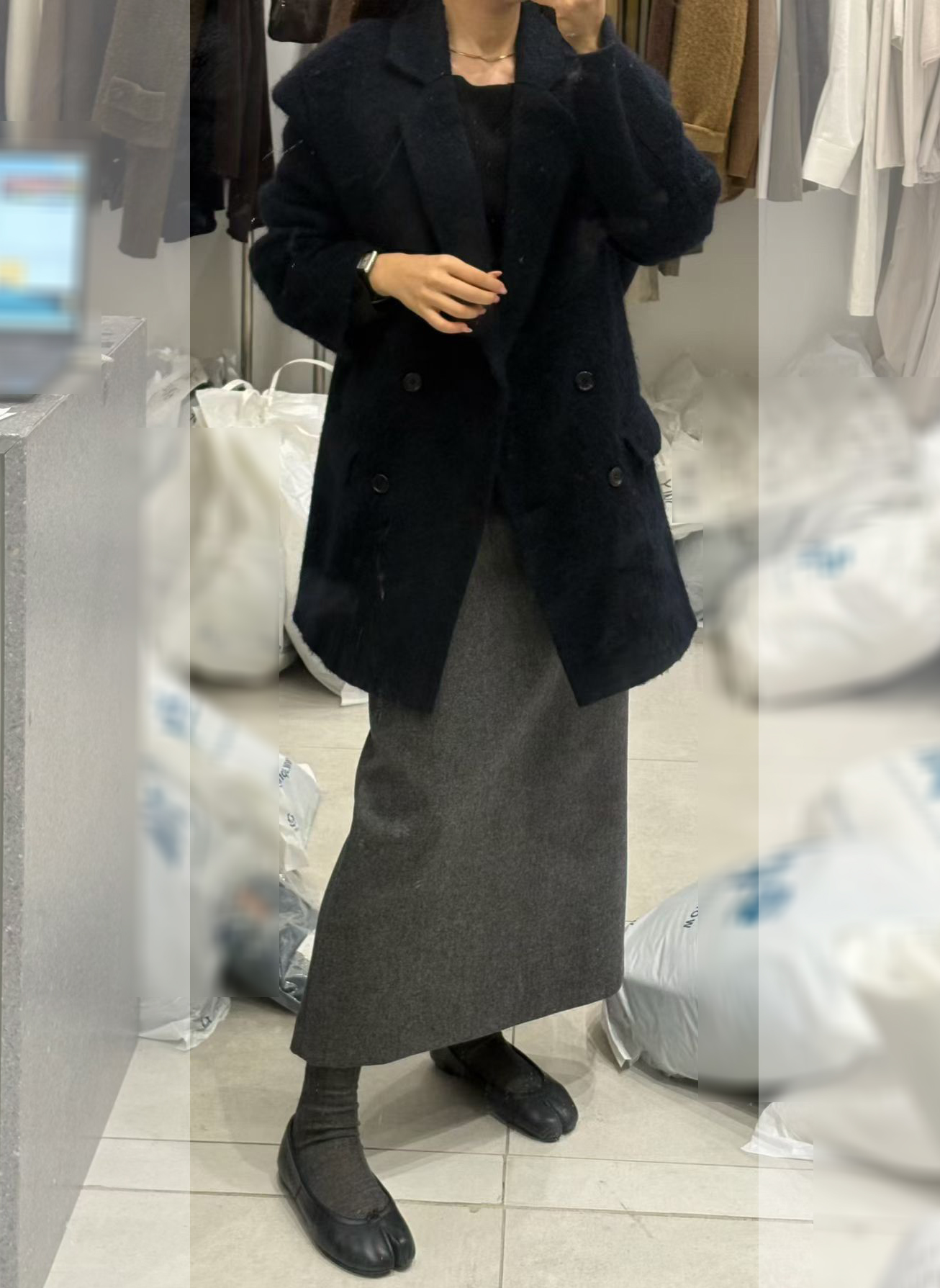 B85.質感家摩登雙排釦西裝領大衣