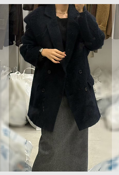 B85.質感家摩登雙排釦西裝領大衣