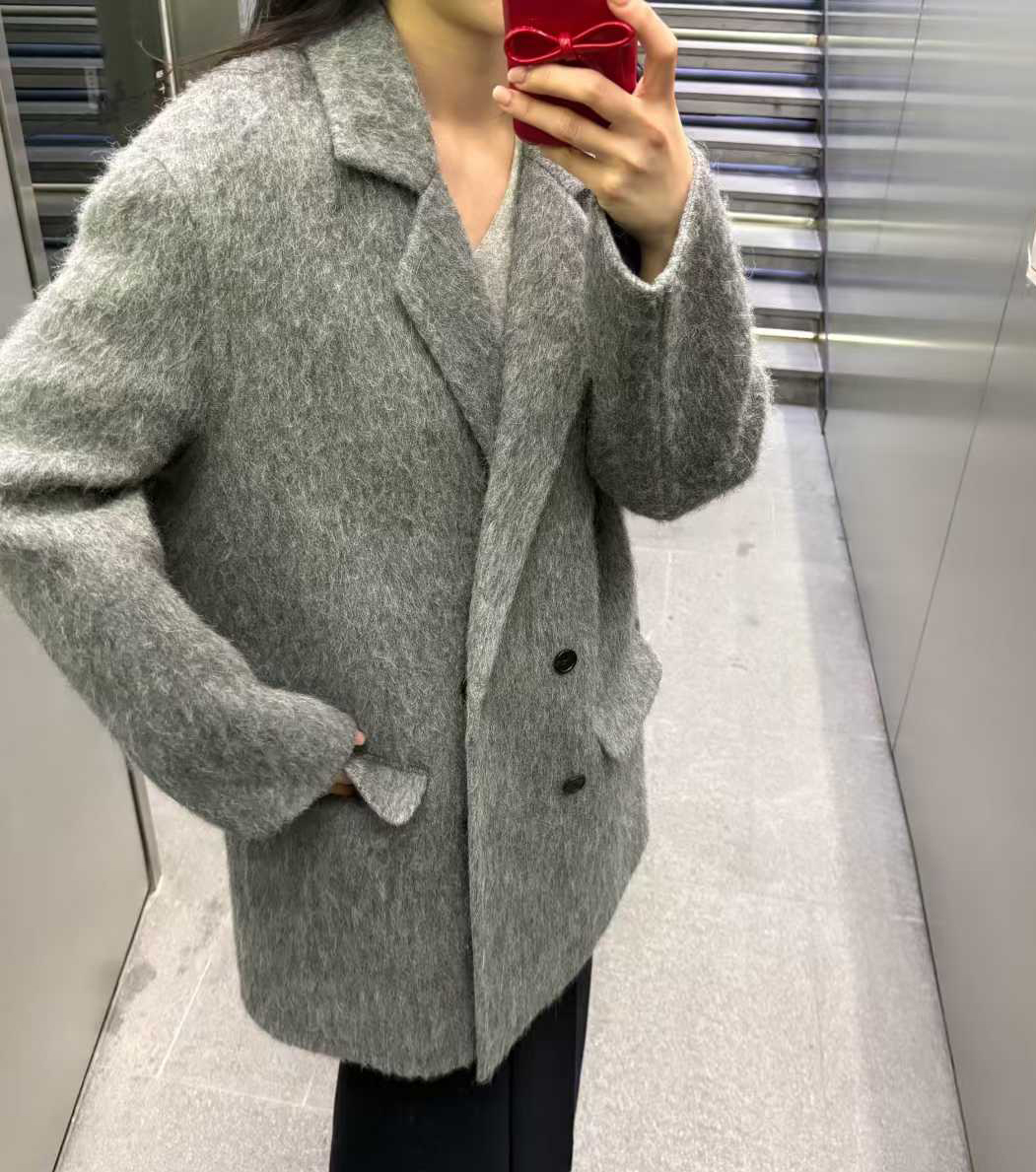 B85.質感家摩登雙排釦西裝領大衣