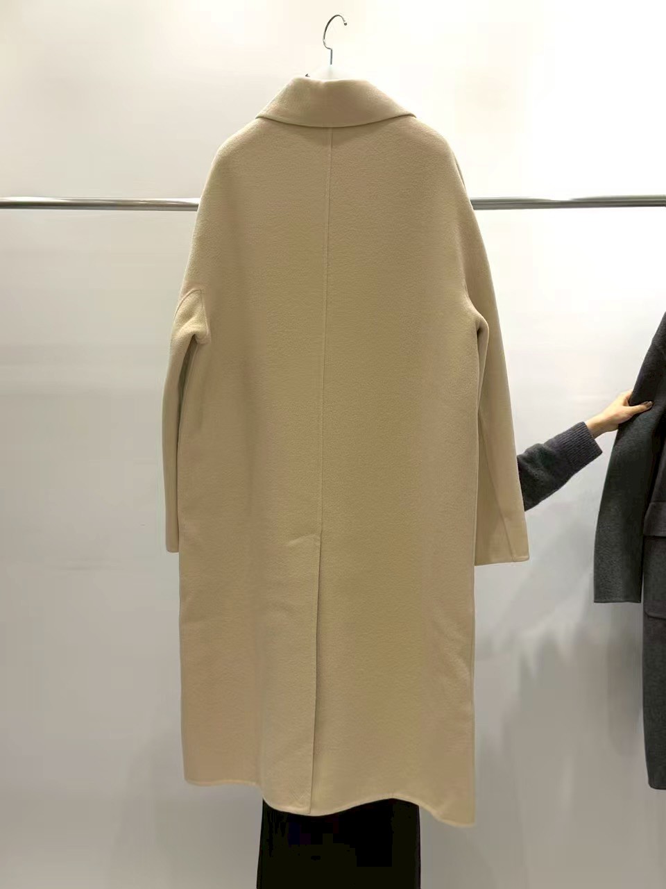 質感家氣質雙口帶長版手工大衣