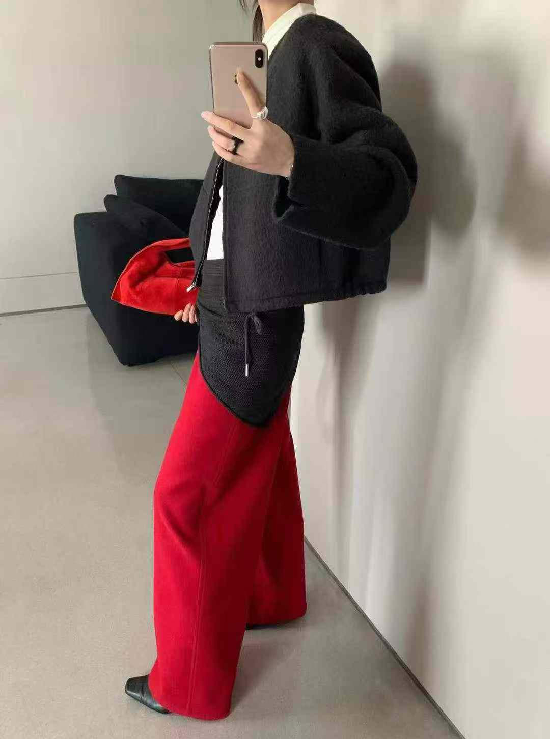 B105.可可家法式甜美蓬袖短外套