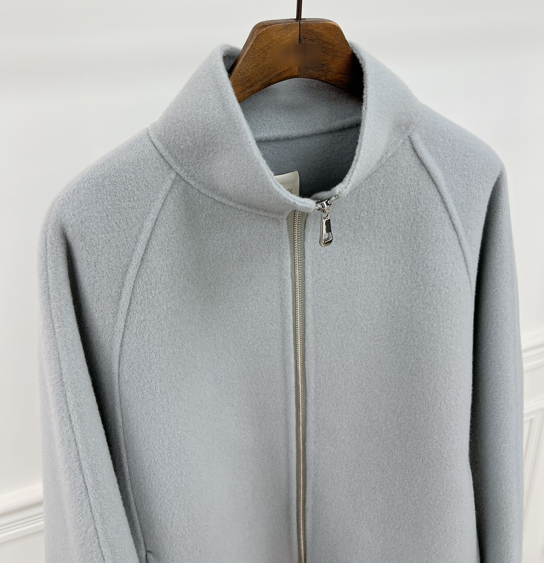 B122.首選時髦立領拉鍊手工短大衣