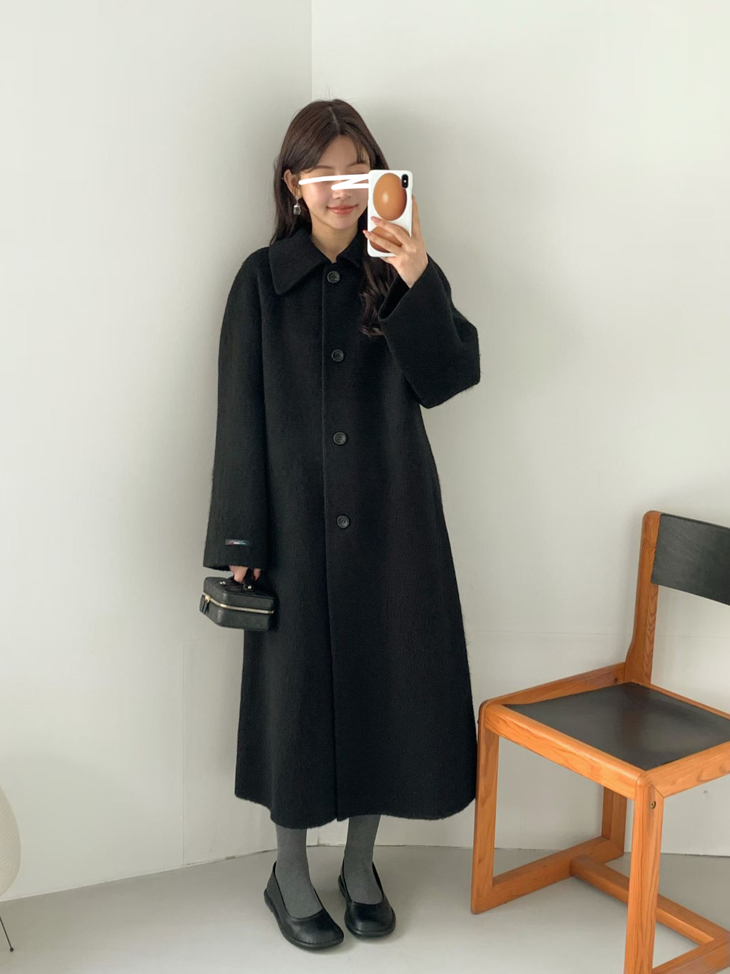 B14.名媛女孩蘇利駝羊毛手工長大衣