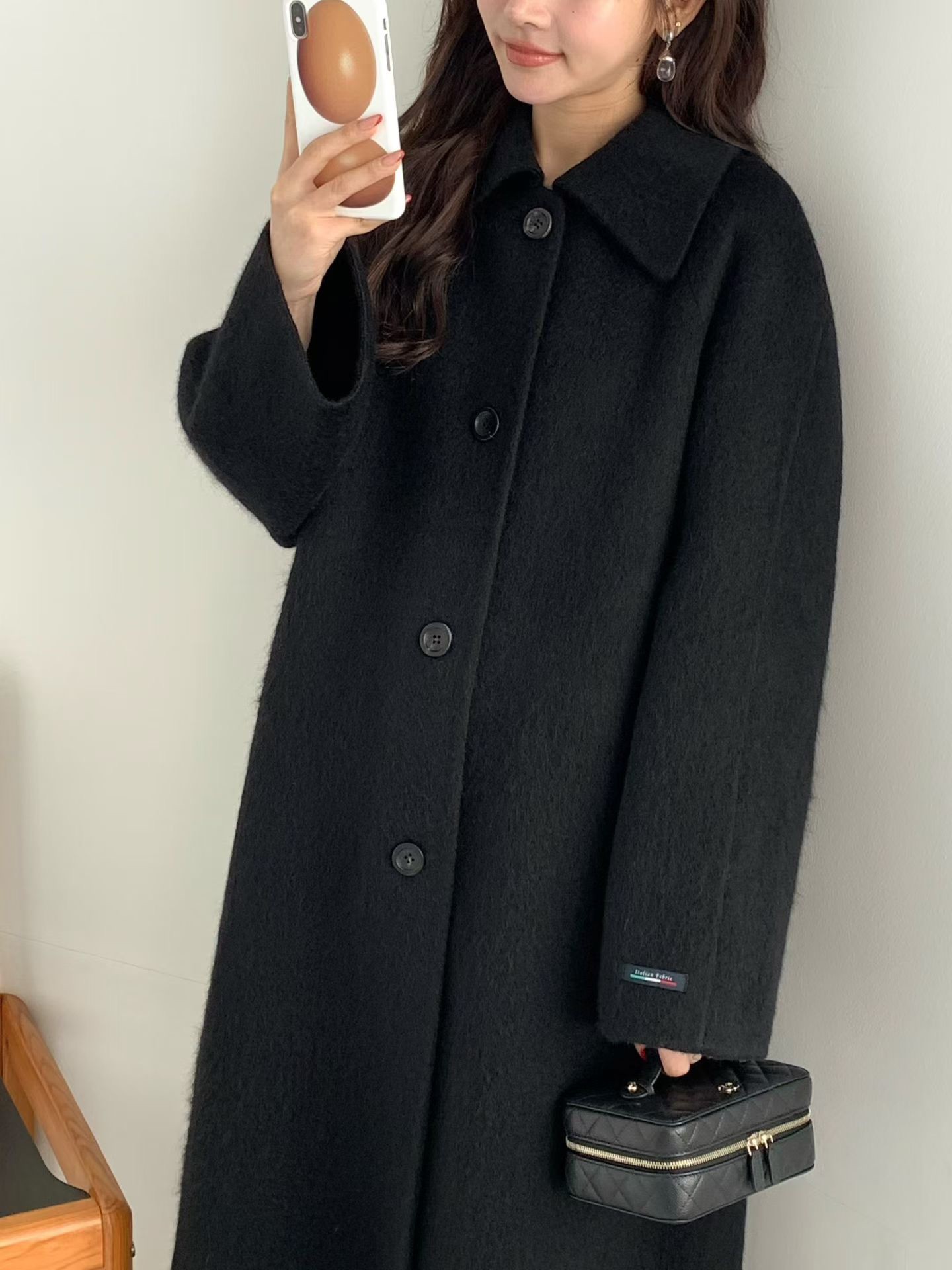 B14.名媛女孩蘇利駝羊毛手工長大衣