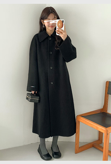 B14.名媛女孩蘇利駝羊毛手工長大衣