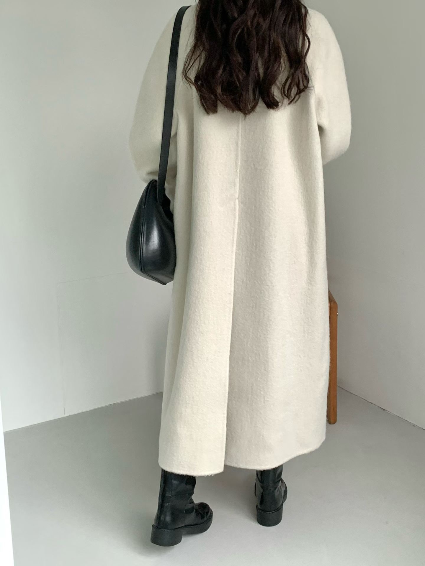 B14.名媛女孩蘇利駝羊毛手工長大衣