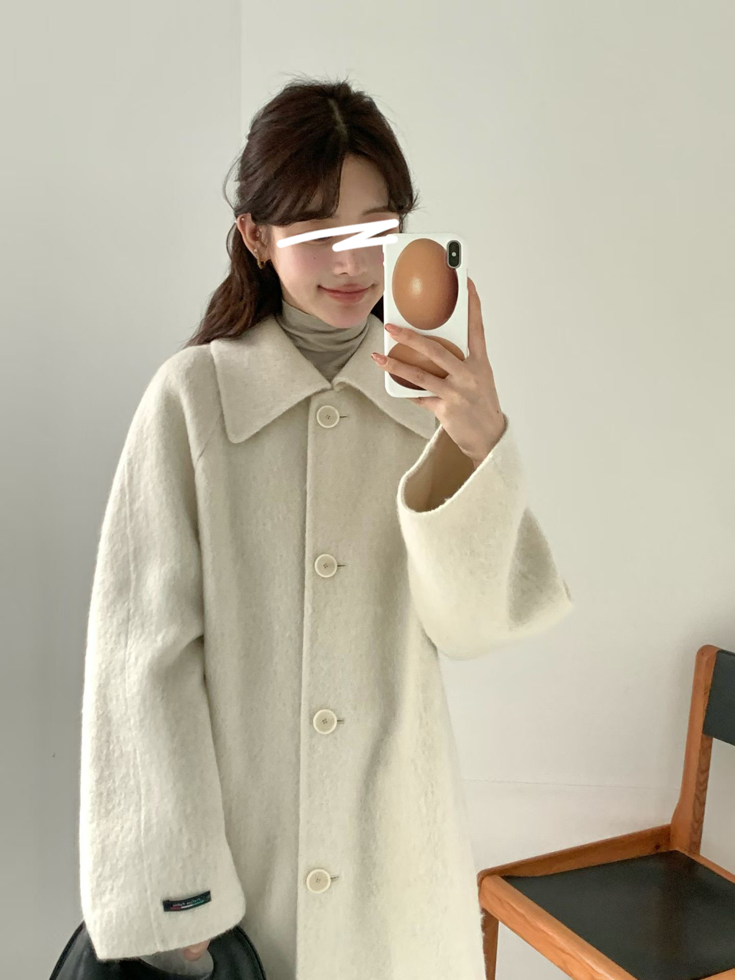 B14.名媛女孩蘇利駝羊毛手工長大衣