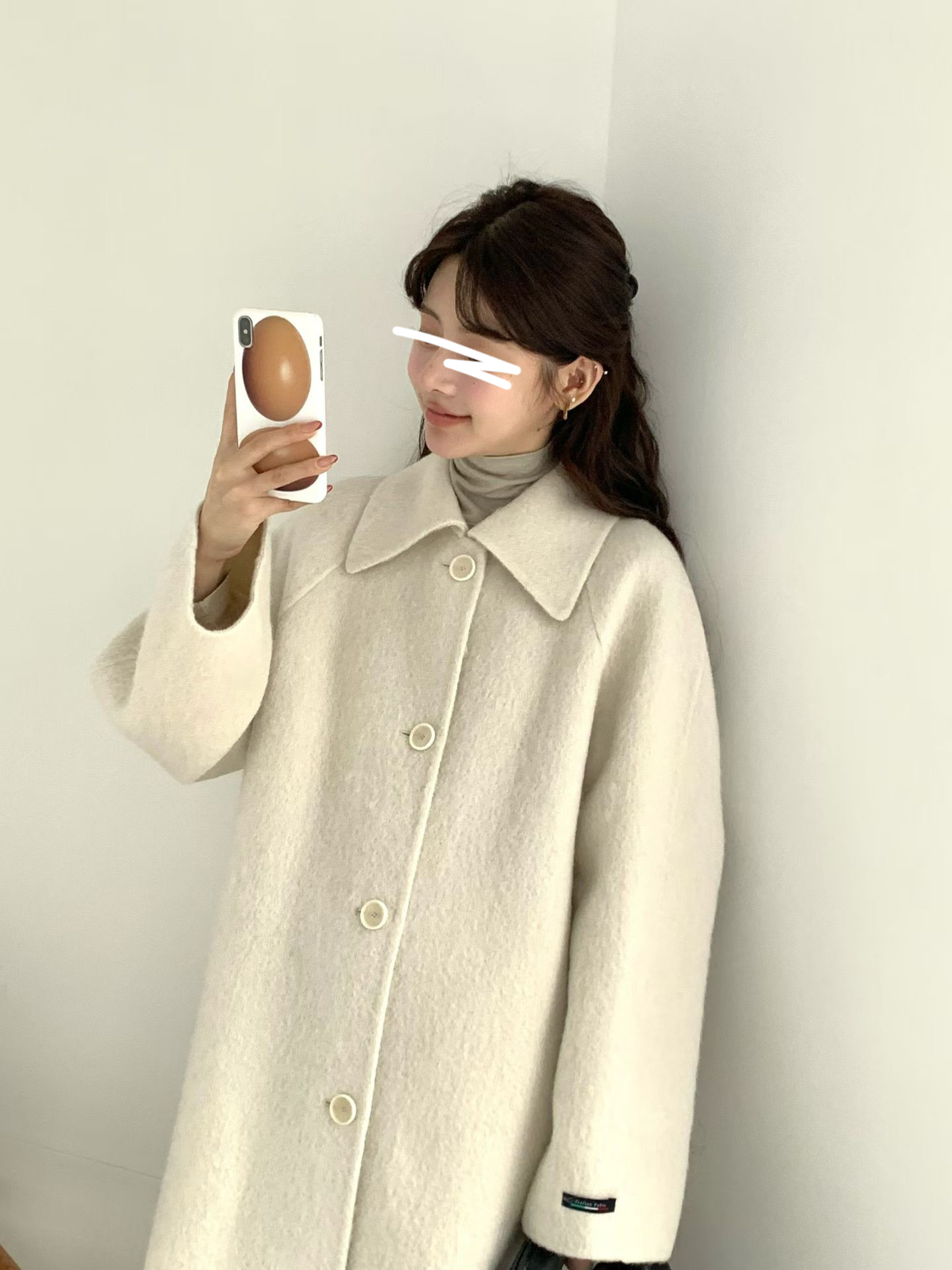 B14.名媛女孩蘇利駝羊毛手工長大衣