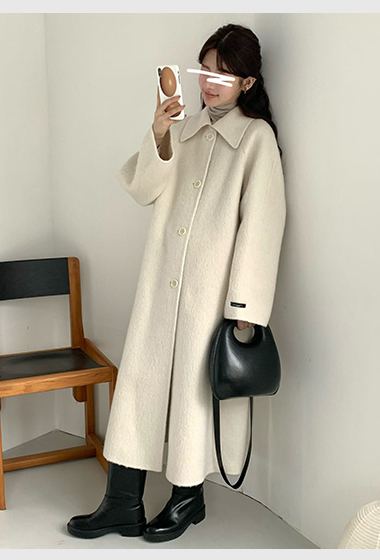 B14.名媛女孩蘇利駝羊毛手工長大衣
