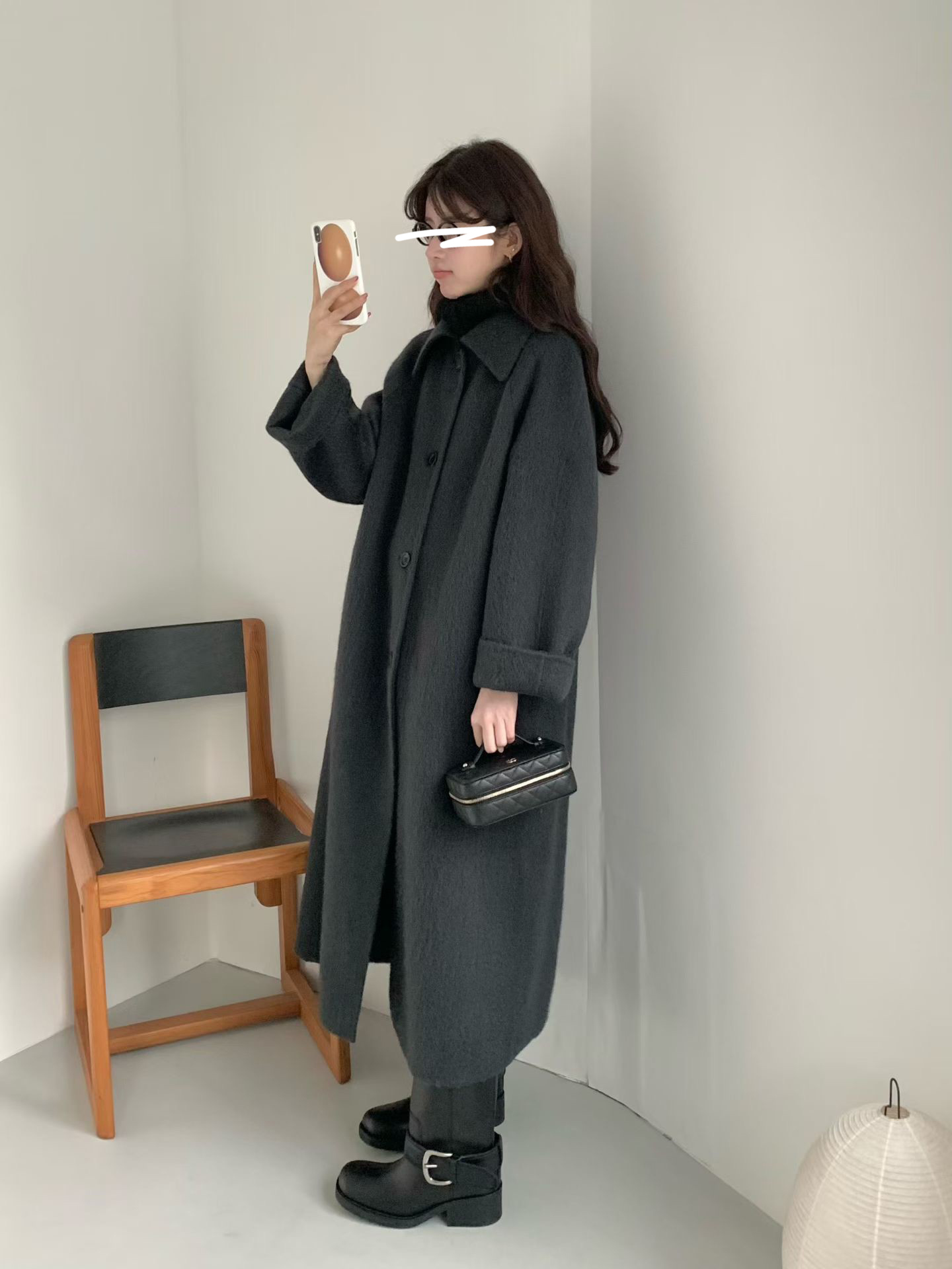 B14.名媛女孩蘇利駝羊毛手工長大衣