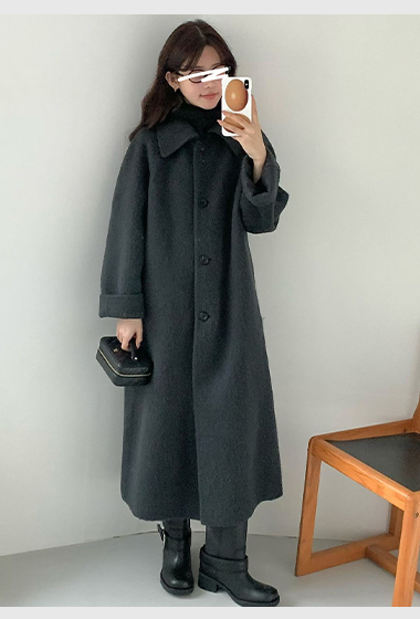 B14.名媛女孩蘇利駝羊毛手工長大衣