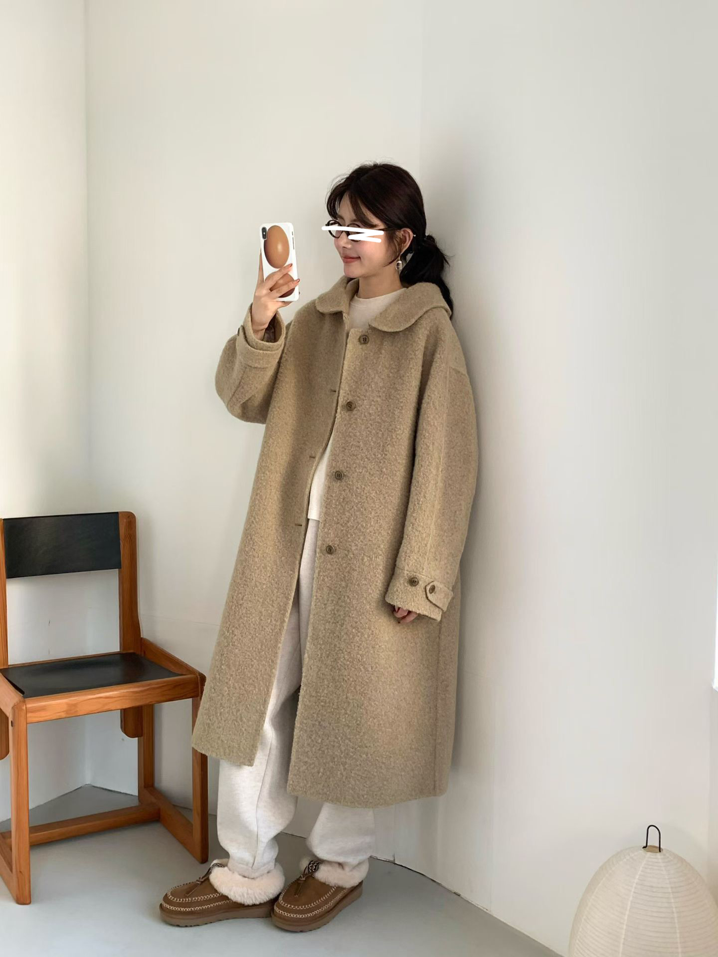 B13.日系溫柔連帽BABY駝羊毛手工大衣