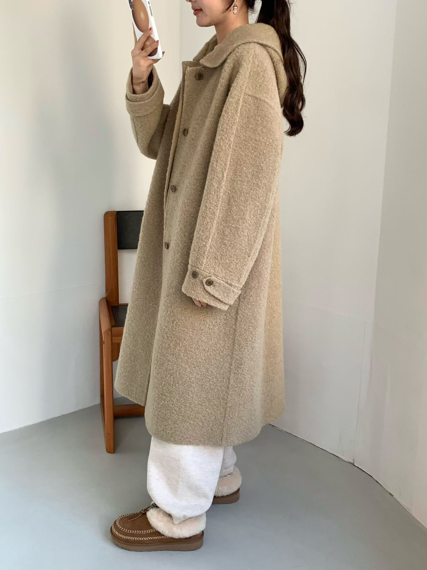 B13.日系溫柔連帽BABY駝羊毛手工大衣