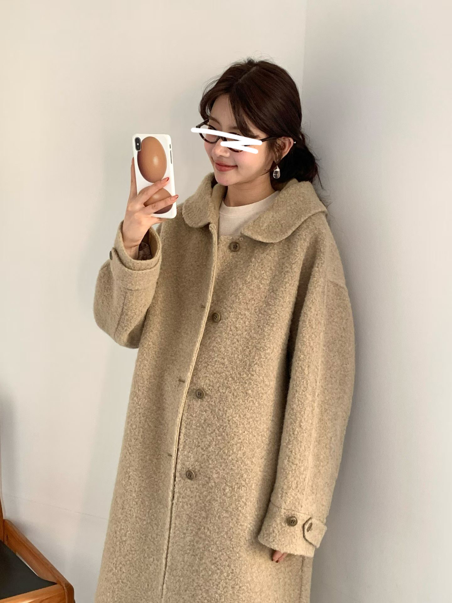 B13.日系溫柔連帽BABY駝羊毛手工大衣