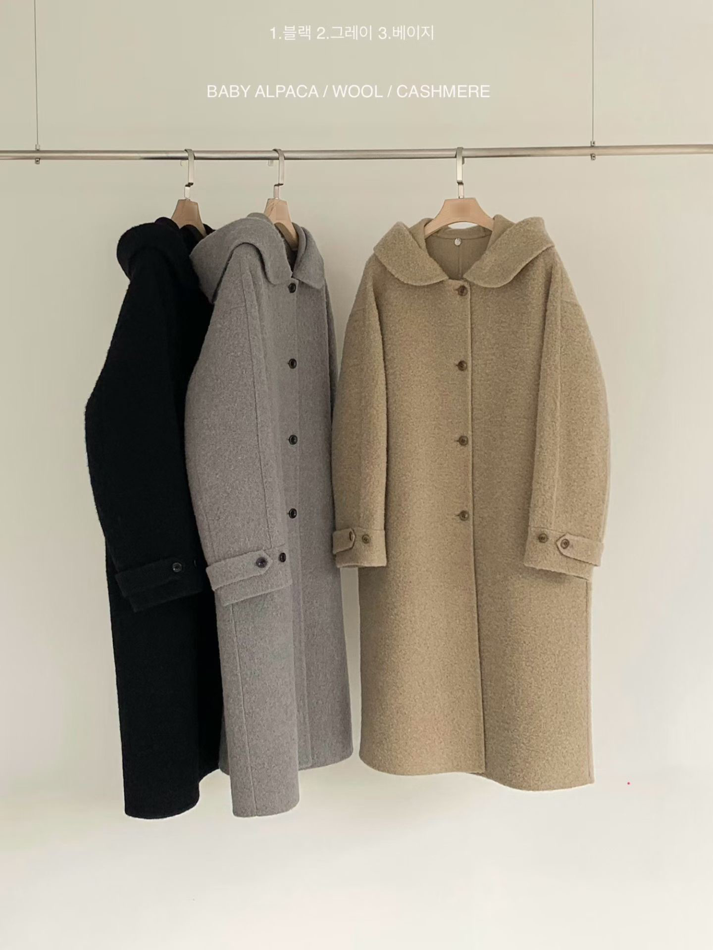 B13.日系溫柔連帽BABY駝羊毛手工大衣