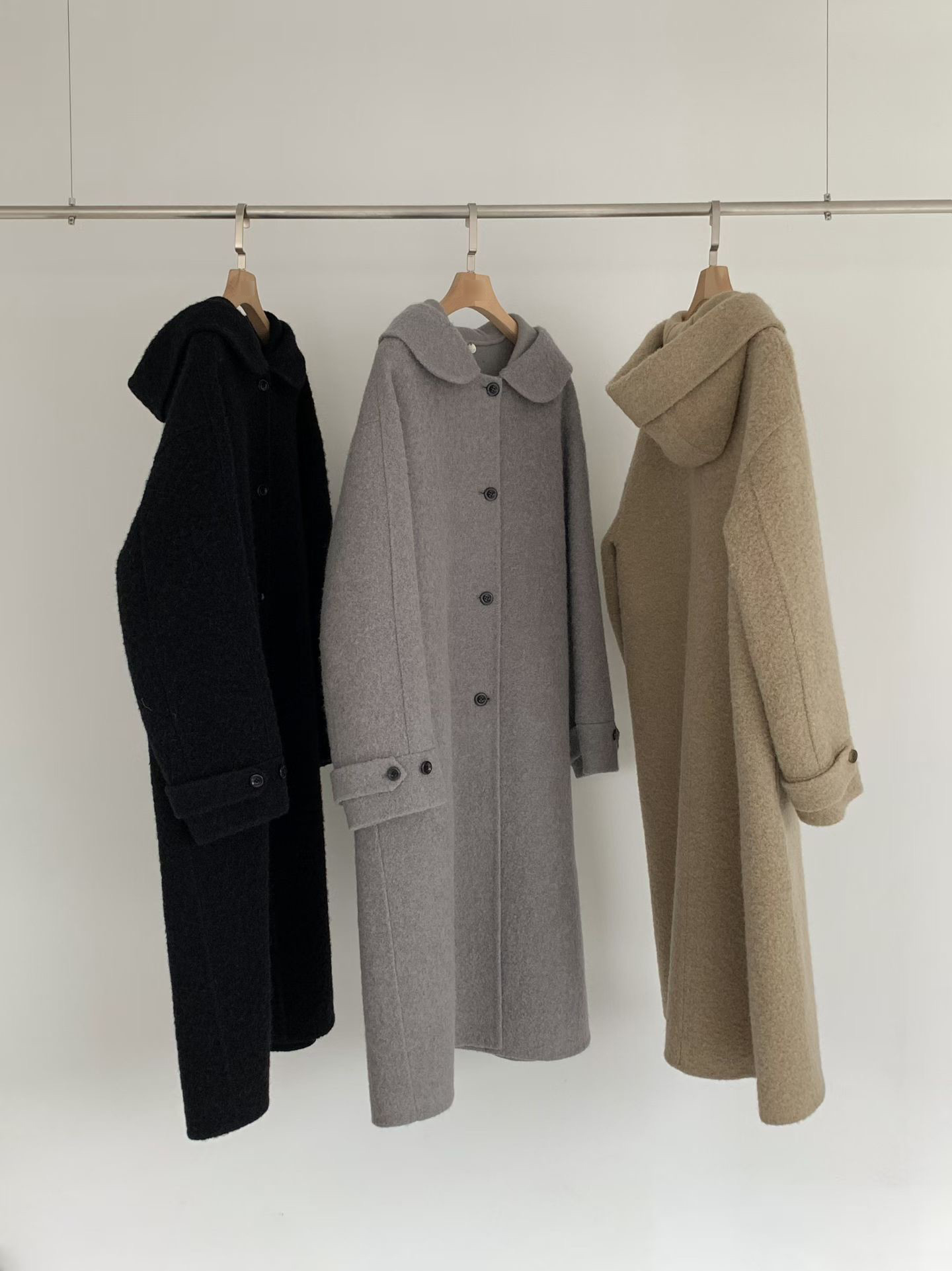 B13.日系溫柔連帽BABY駝羊毛手工大衣