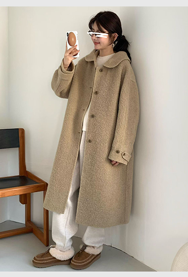 B13.日系溫柔連帽BABY駝羊毛手工大衣