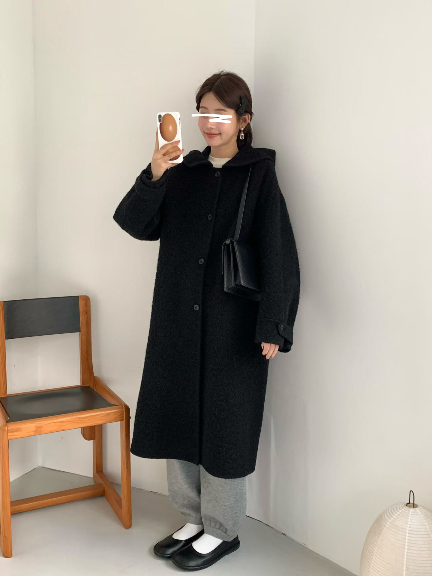 B13.日系溫柔連帽BABY駝羊毛手工大衣