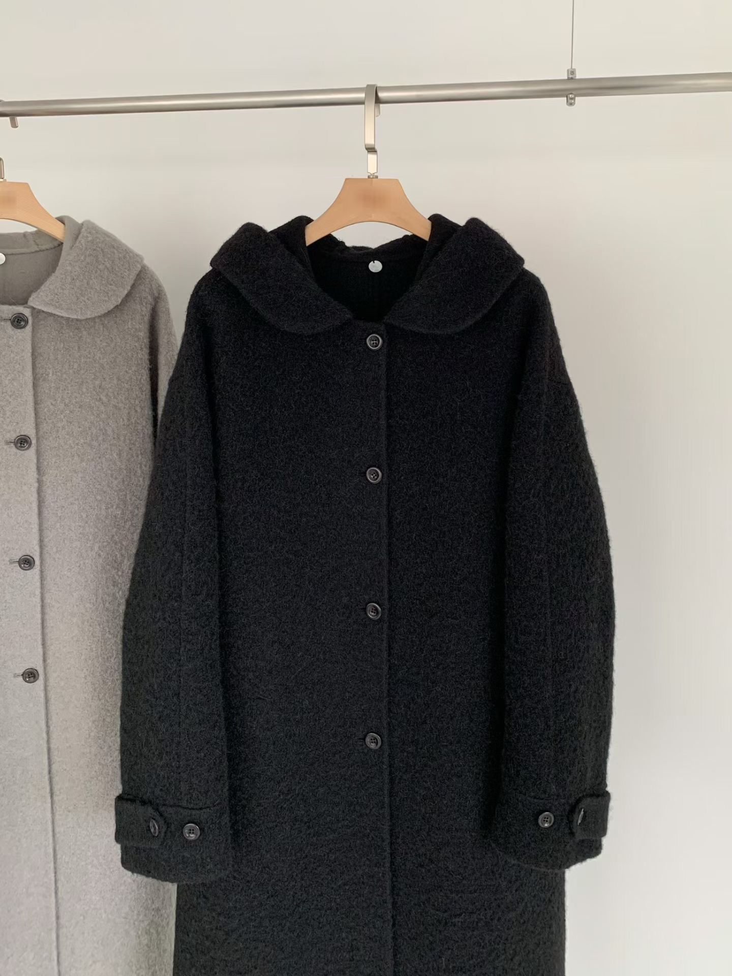 B13.日系溫柔連帽BABY駝羊毛手工大衣