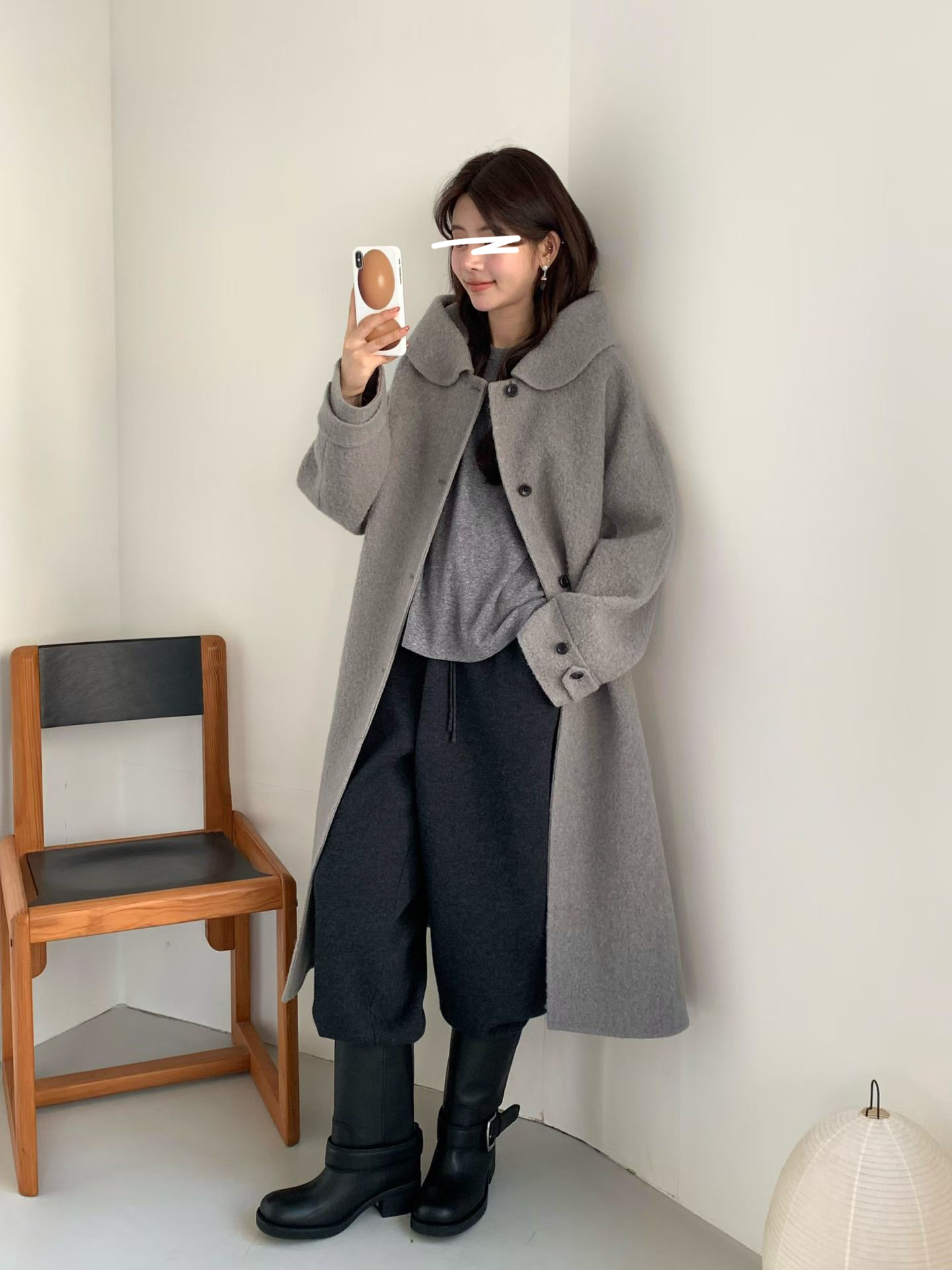 B13.日系溫柔連帽BABY駝羊毛手工大衣