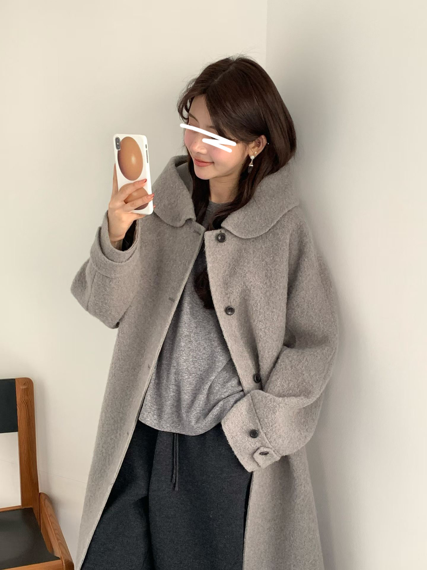 B13.日系溫柔連帽BABY駝羊毛手工大衣