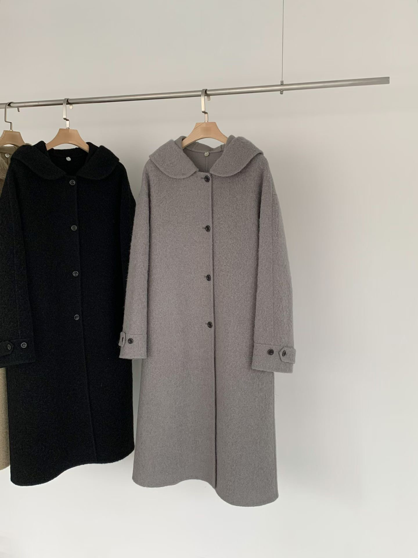 B13.日系溫柔連帽BABY駝羊毛手工大衣