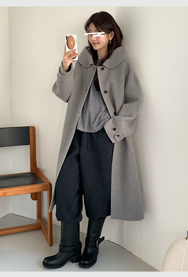 B13.日系溫柔連帽BABY駝羊毛手工大衣