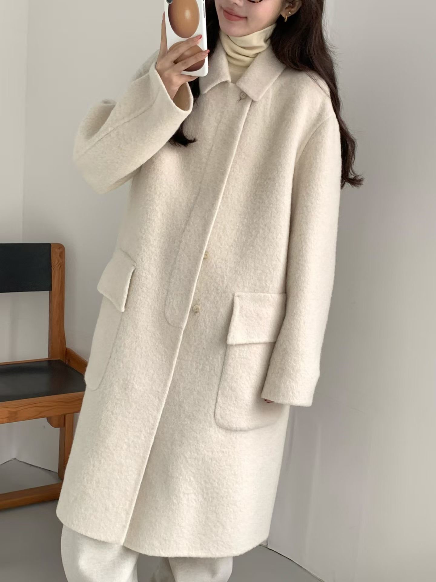 B12.氣質甜漾BABY駝羊毛手工大衣