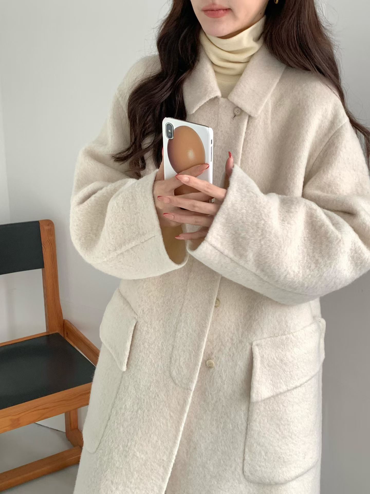 B12.氣質甜漾BABY駝羊毛手工大衣