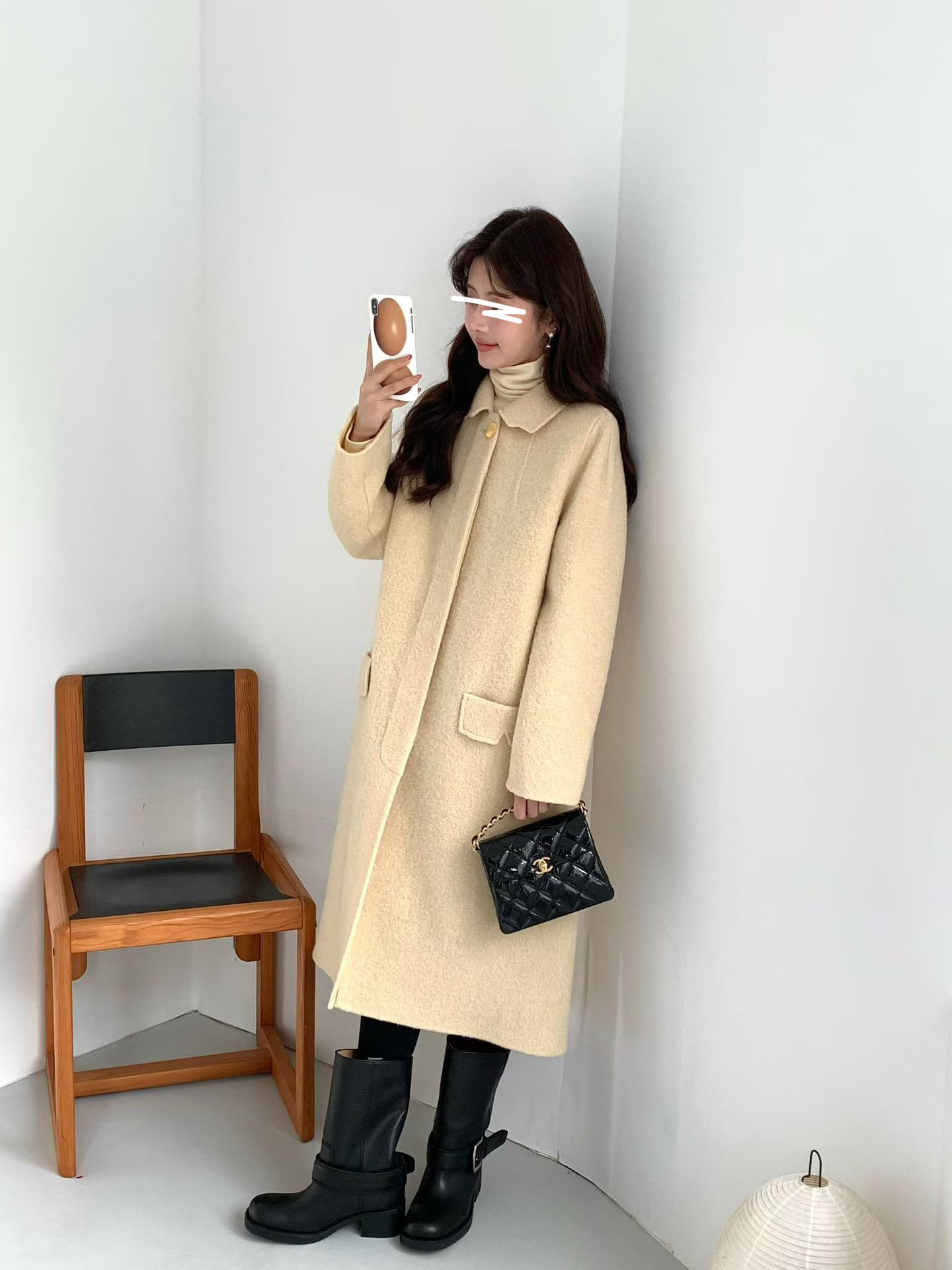 B11.精緻貝殼釦BABY駝羊毛手工大衣