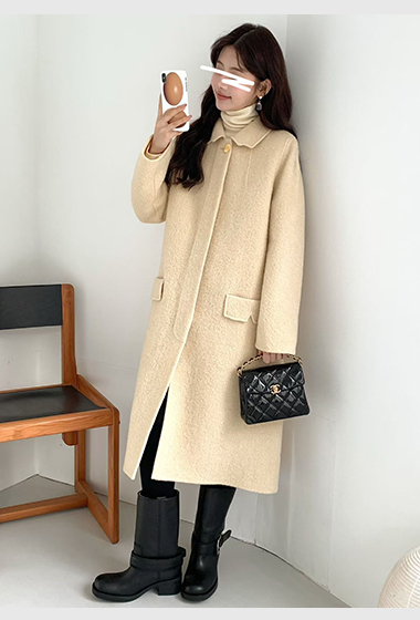 B11.精緻貝殼釦BABY駝羊毛手工大衣