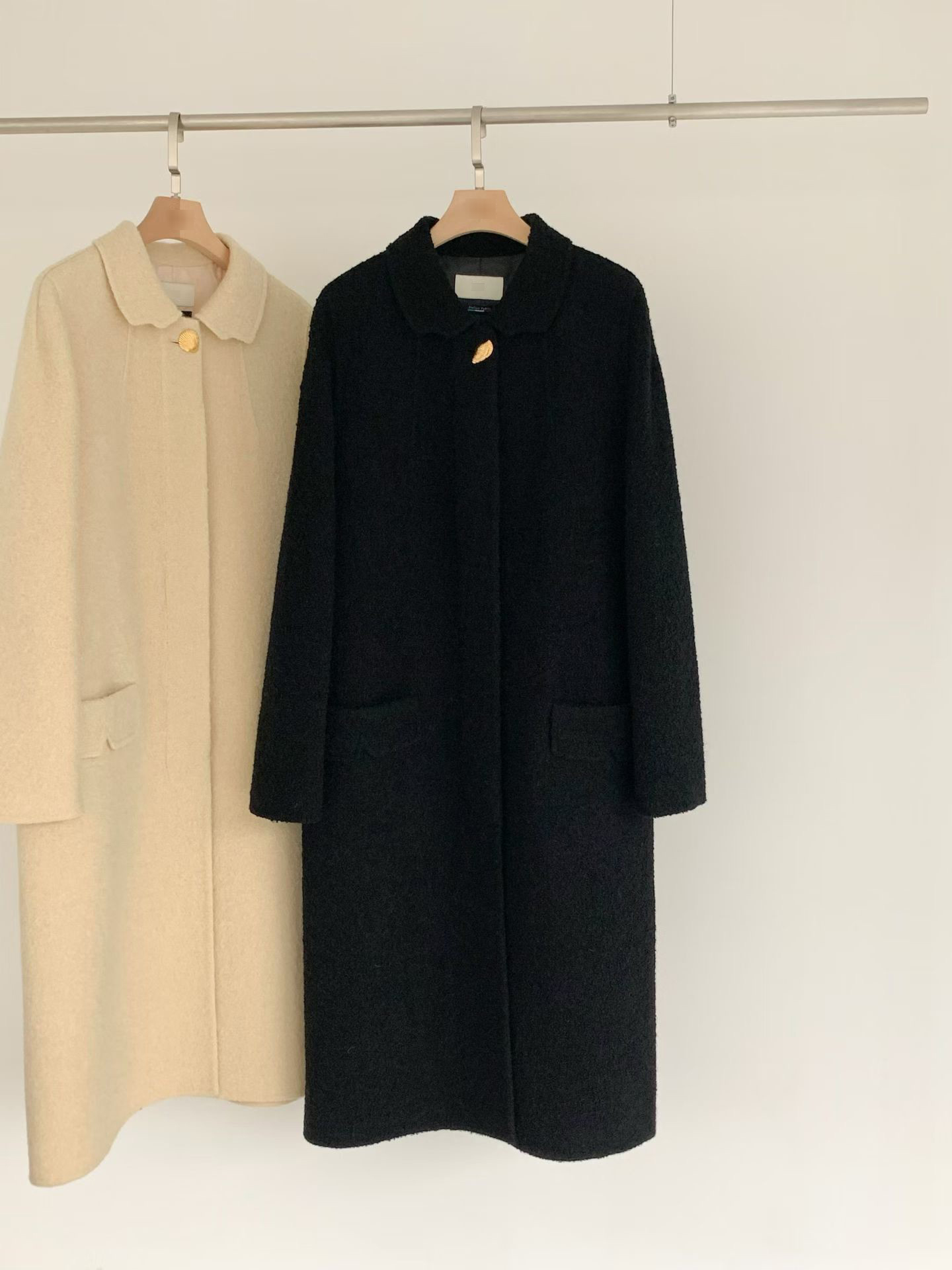 B11.精緻貝殼釦BABY駝羊毛手工大衣