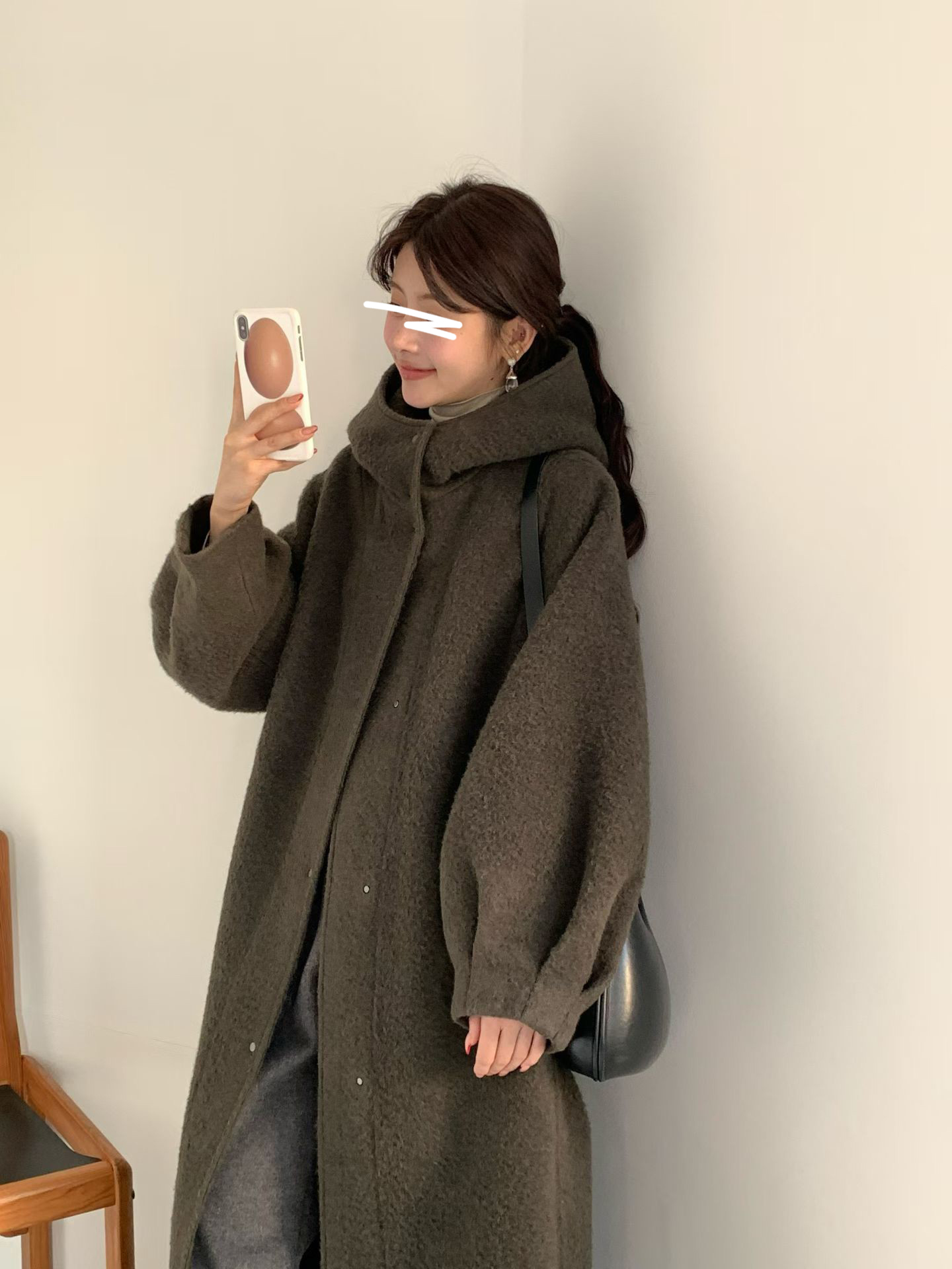 B15.冬日花苞袖BABY駝羊毛長大衣