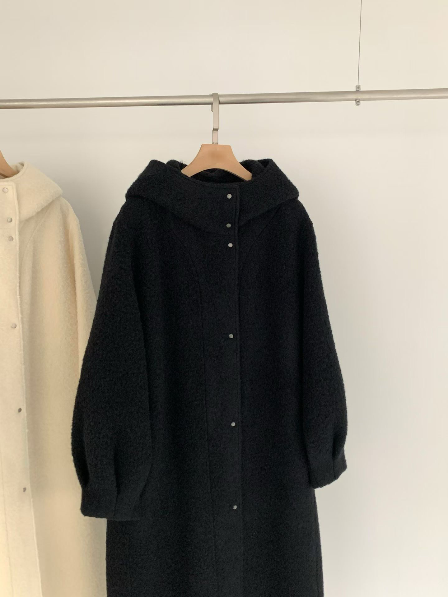 B15.冬日花苞袖BABY駝羊毛長大衣