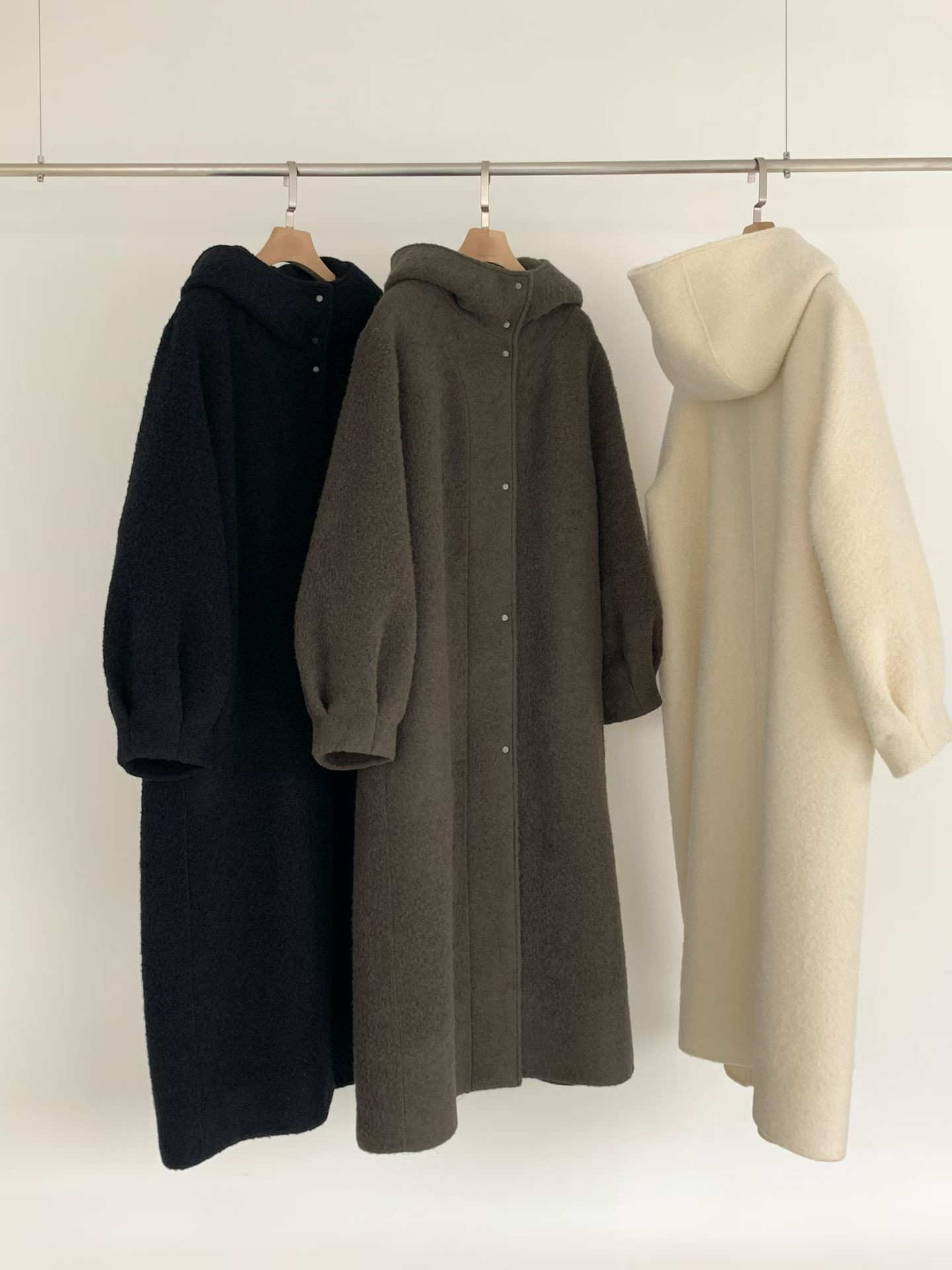 B15.冬日花苞袖BABY駝羊毛長大衣