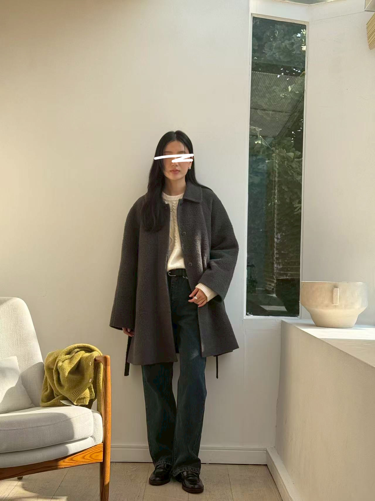 B59.瘦瘦歐膩優雅綁帶手工大衣