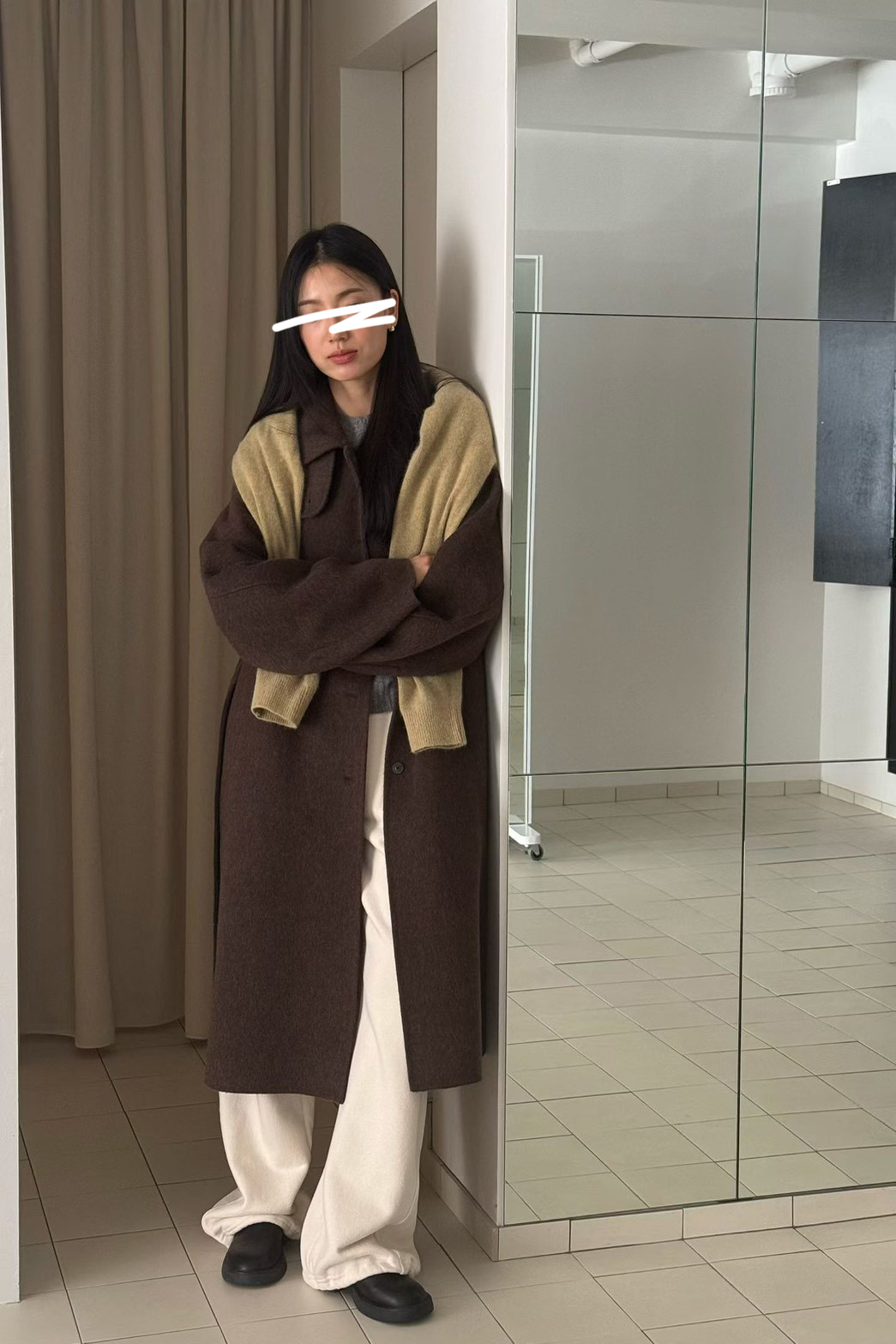 B58.瘦瘦歐膩領子2WAY手工長大衣