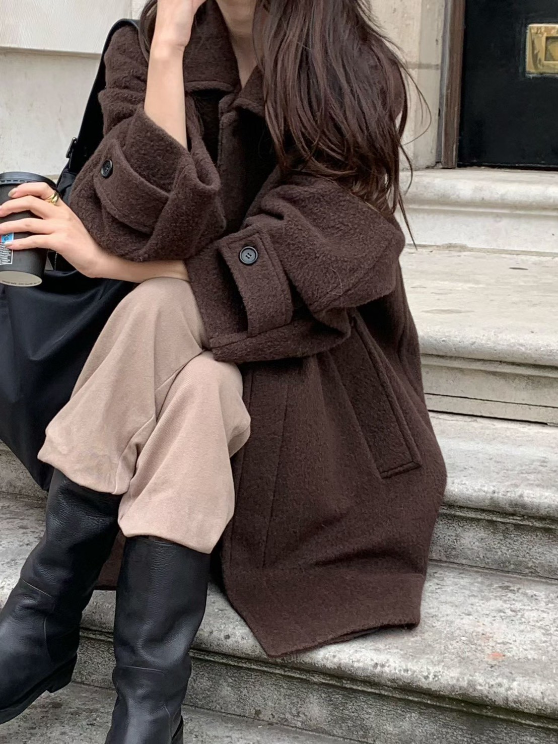 A15.小V家冬日50%BABY駝羊毛手工大衣