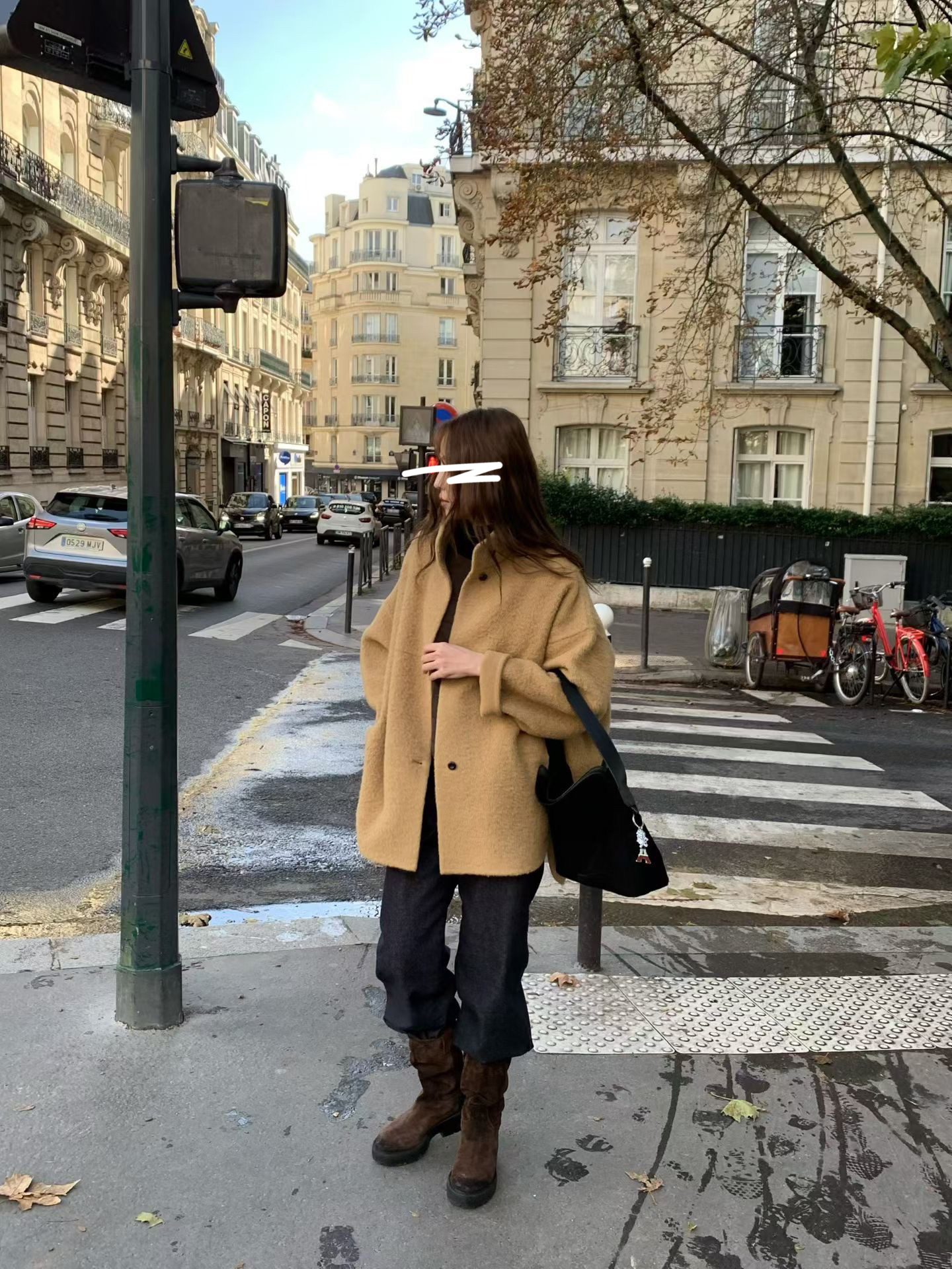 A85.立領BABY駝羊毛下擺圓弧手工大衣